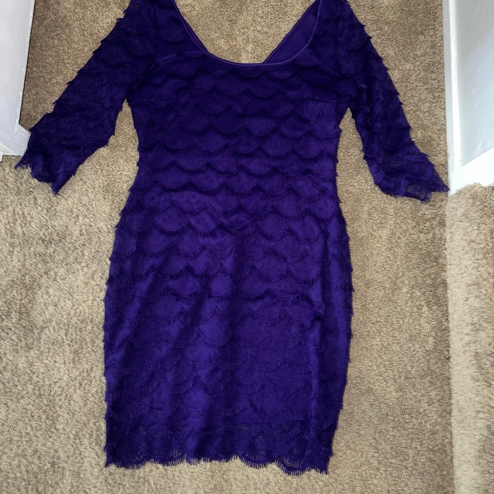 GUESS purple fringe dress